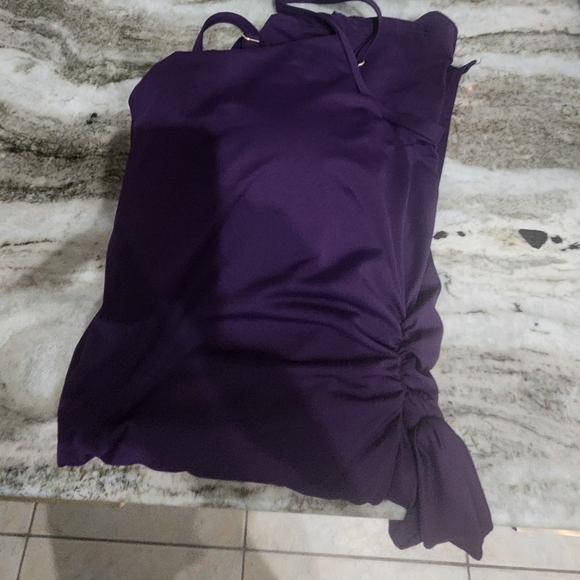 Lands End blackberry swim dress. Size 16 - Picture 4 of 5